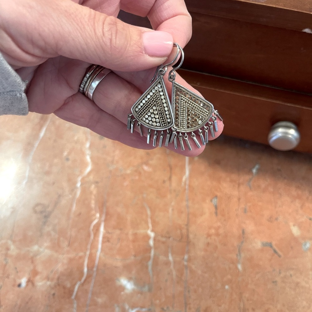Anna Beck Silver and Gold Geometric Earrings